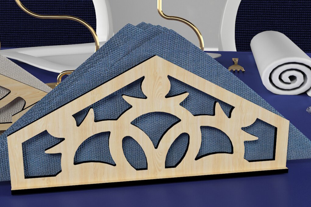 Intra απο ξύλο plywood 3mm-4mm πάχος - Κομψή θήκη χαρτοπετσέτας κοπής με λέιζερ 116 Δίασταση 20x20 cm INTRAFABR-118028906