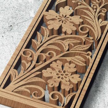 Intra απο ξύλο plywood 3mm-4mm πάχος - Κομψά σχέδια πάνελ κοπής με λέιζερ Δίασταση 4500x5400 cm INTRAFABR-124676405 - Image 2