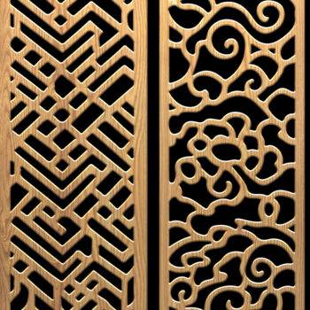 Intra απο ξύλο plywood 3mm-4mm πάχος - Κομψά μοτίβα κοπής με λέιζερ Δίασταση 3200x7200 cm INTRAFABR-118187346 - Image 2