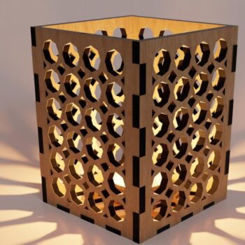 Intra απο ξύλο plywood 3mm-4mm πάχος - Κομψό επιτραπέζιο φωτιστικό κοπής με λέιζερ  Δίασταση 58x58 cm INTRAFABR-117962045 - Image 1