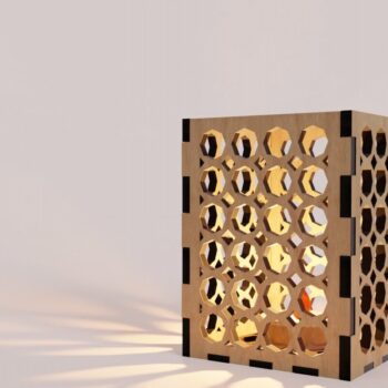 Intra απο ξύλο plywood 3mm-4mm πάχος - Κομψό επιτραπέζιο φωτιστικό κοπής με λέιζερ  Δίασταση 58x58 cm INTRAFABR-117962045 - Image 7