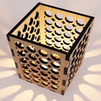 Intra απο ξύλο plywood 3mm-4mm πάχος - Κομψό επιτραπέζιο φωτιστικό κοπής με λέιζερ  Δίασταση 58x58 cm INTRAFABR-117962045 - Image 9