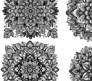 Intra απο ξύλο plywood 3mm-4mm πάχος - Κομψό μοτίβο Mandala Δίασταση 30x30 cm INTRAFABR-102523387