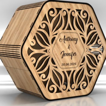 Intra απο ξύλο plywood 3mm-4mm πάχος - Κομψά κουτιά για κάρτες γάμου Δίασταση 12x11 cm INTRAFABR-121443857 - Image 1