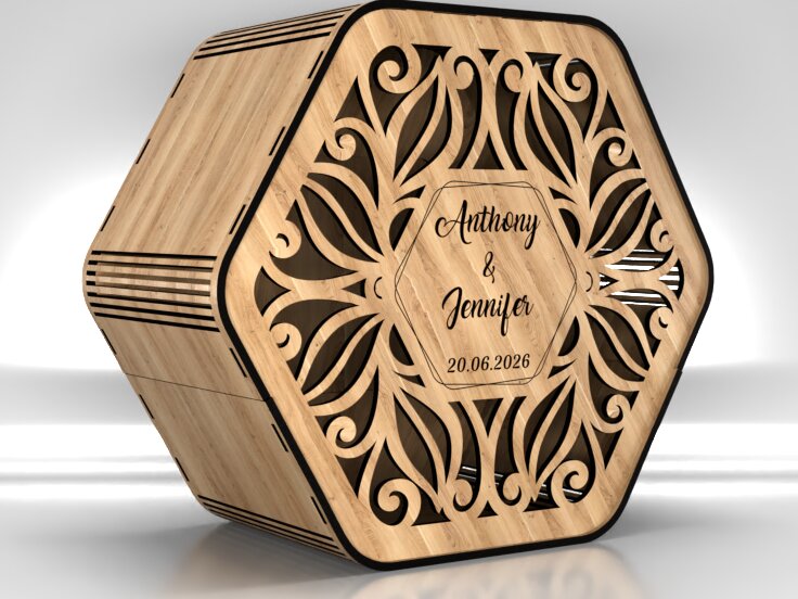 Intra απο ξύλο plywood 3mm-4mm πάχος - Κομψά κουτιά για κάρτες γάμου Δίασταση 12x11 cm INTRAFABR-121443857