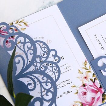 Intra απο ξύλο plywood 3mm-4mm πάχος - Κομψό πρότυπο προσκλητηρίου γάμου Δίασταση 127x178 cm INTRAFABR-32850095 - Image 1