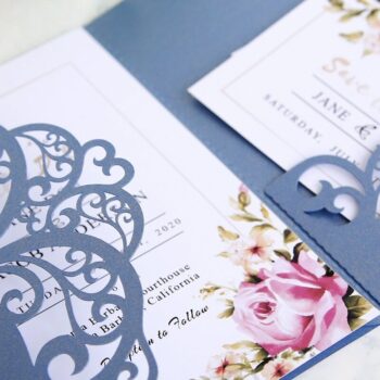 Intra απο ξύλο plywood 3mm-4mm πάχος - Κομψό πρότυπο προσκλητηρίου γάμου Δίασταση 127x178 cm INTRAFABR-32850095 - Image 2