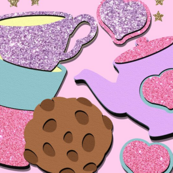 Intra απο ξύλο plywood 3mm-4mm πάχος - Elements 3D Tea Party Δίασταση 20x20 cm INTRAFABR-86160996 - Image 1