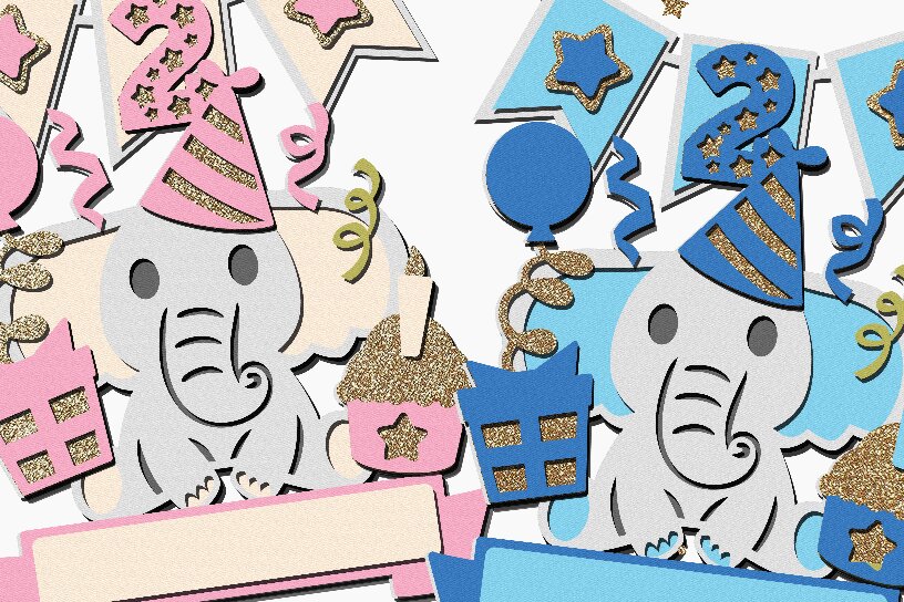 Intra απο ξύλο plywood 3mm-4mm πάχος - Elephant Baby Cake Topper 3D  Δίασταση 20x20 cm INTRAFABR-112165895