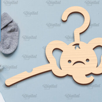 Intra απο ξύλο plywood 3mm-4mm πάχος - Κρεμάστρα μωρού ελέφαντα με λέιζερ Δίασταση 30x20 cm INTRAFABR-99139202 - Image 1