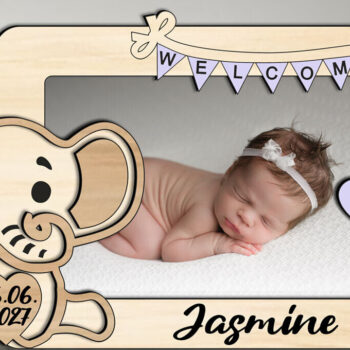 Intra απο ξύλο plywood 3mm-4mm πάχος - Πίνακας κορνίζας μωρού ελέφαντα Νεογέννητο Δίασταση 20x25 cm INTRAFABR-123629765 - Image 2