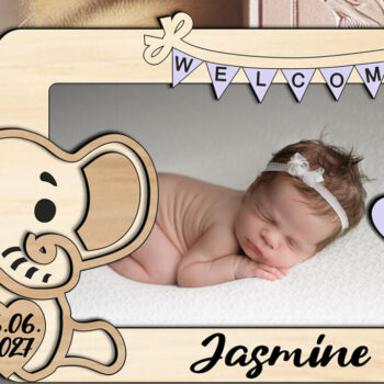 Intra απο ξύλο plywood 3mm-4mm πάχος - Πίνακας κορνίζας μωρού ελέφαντα Νεογέννητο Δίασταση 20x25 cm INTRAFABR-123629765 - Image 3