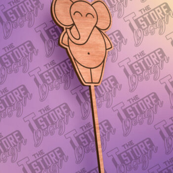 Intra απο ξύλο plywood 3mm-4mm πάχος - Elephant Cake Topper Σχέδιο κοπής με λέιζερ Δίασταση 30x20 cm INTRAFABR-80948788 - Image 1