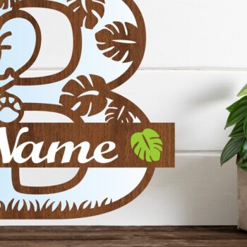 Intra απο ξύλο plywood 3mm-4mm πάχος - Μονόγραμμα με κεφαλαίο ελέφαντα Γράμμα B Δίασταση 30x20 cm INTRAFABR-73247992 - Image 1