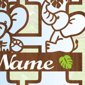 Intra απο ξύλο plywood 3mm-4mm πάχος - Μονόγραμμα με κεφαλαίο ελέφαντα Γράμμα H Δίασταση 30x20 cm INTRAFABR-73248479 - Image 3