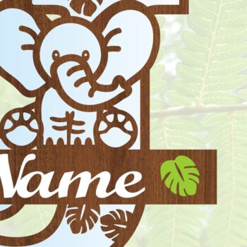 Intra απο ξύλο plywood 3mm-4mm πάχος - Μονόγραμμα με κεφαλαίο ελέφαντα Γράμμα J Δίασταση 30x20 cm INTRAFABR-73248520 - Image 3