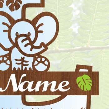 Intra απο ξύλο plywood 3mm-4mm πάχος - Μονόγραμμα με κεφαλαίο ελέφαντα Γράμμα L  Δίασταση 30x20 cm INTRAFABR-73248570 - Image 3