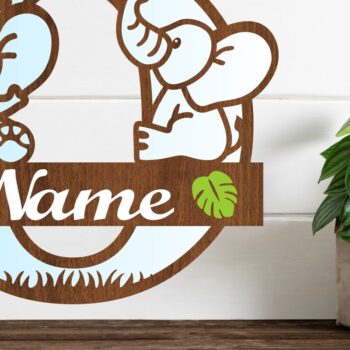 Intra απο ξύλο plywood 3mm-4mm πάχος - Μονόγραμμα με κεφαλαίο ελέφαντα Γράμμα O  Δίασταση 30x20 cm INTRAFABR-73248645 - Image 1