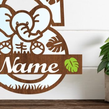 Intra απο ξύλο plywood 3mm-4mm πάχος - Μονόγραμμα με κεφαλαίο ελέφαντα Γράμμα S  Δίασταση 30x20 cm INTRAFABR-73248733 - Image 1