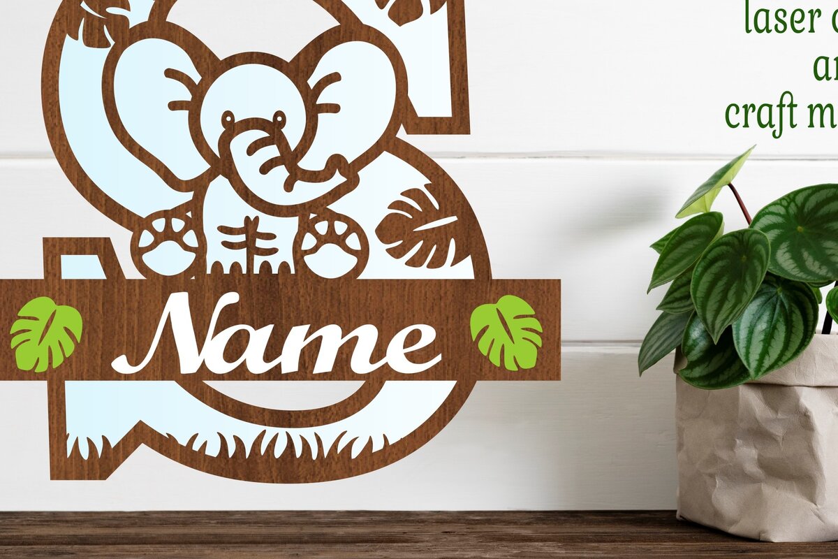 Intra απο ξύλο plywood 3mm-4mm πάχος - Μονόγραμμα με κεφαλαίο ελέφαντα Γράμμα S  Δίασταση 30x20 cm INTRAFABR-73248733