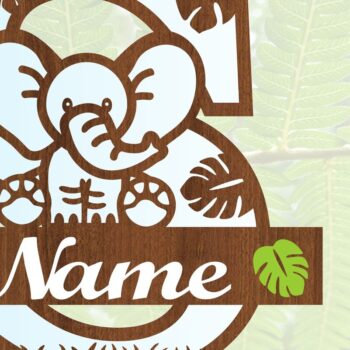 Intra απο ξύλο plywood 3mm-4mm πάχος - Μονόγραμμα με κεφαλαίο ελέφαντα Γράμμα S  Δίασταση 30x20 cm INTRAFABR-73248733 - Image 3