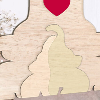 Intra απο ξύλο plywood 3mm-4mm πάχος - Οικογενειακό παζλ Elephant. κοπής με λέιζερ. Δίασταση 20x20 cm INTRAFABR-112321466 - Image 1