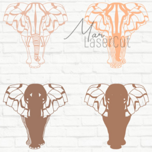 Intra απο ξύλο plywood 3mm-4mm πάχος - Elephant Fem 3D Multilayer Cut Laser Δίασταση 30x20 cm INTRAFABR-19094282