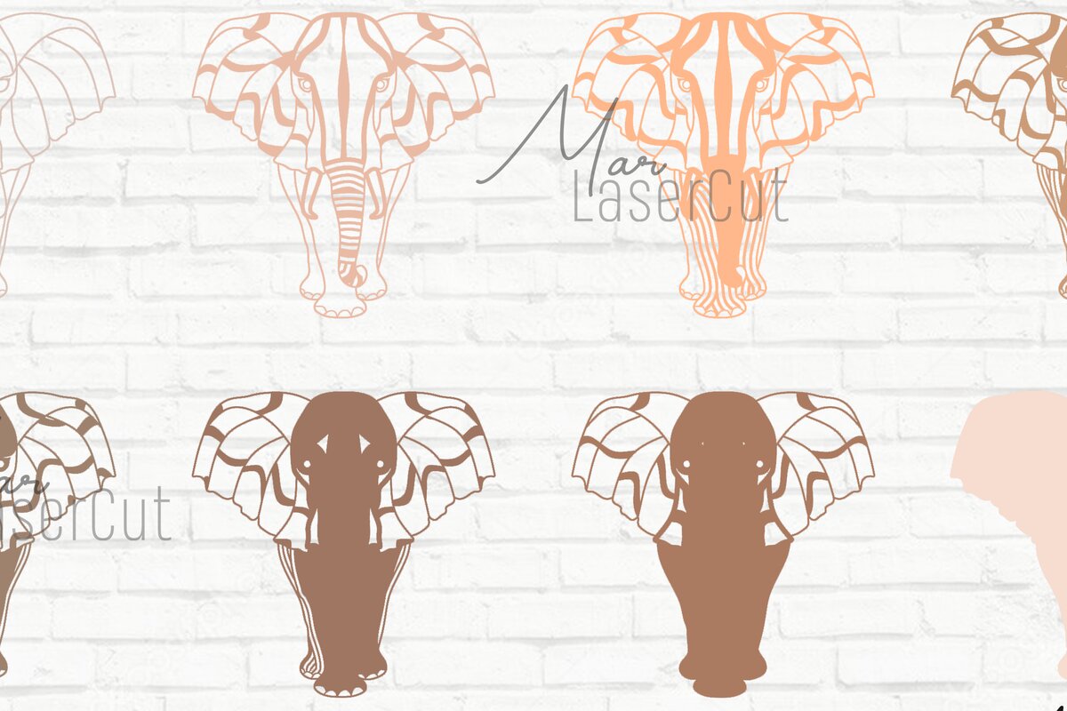 Intra απο ξύλο plywood 3mm-4mm πάχος - Elephant Fem 3D Multilayer Cut Laser Δίασταση 30x20 cm INTRAFABR-19094282