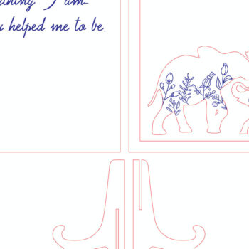 Intra απο ξύλο plywood 3mm-4mm πάχος - Ελέφαντας μαμά και μωρό σημάδι Δίασταση 30x20 cm INTRAFABR-118594230 - Image 1