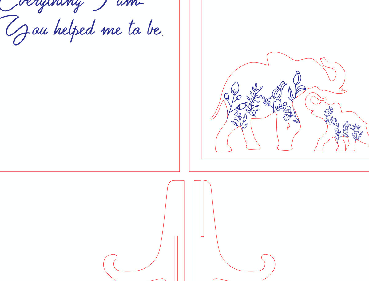 Intra απο ξύλο plywood 3mm-4mm πάχος - Ελέφαντας μαμά και μωρό σημάδι  Δίασταση 30x20 cm INTRAFABR-118594230