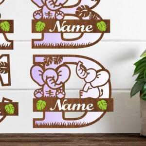 Intra απο ξύλο plywood 3mm-4mm πάχος -   δέσμης γραμμάτων μονογράμματος ελέφαντα Δίασταση 30x20 cm INTRAFABR-73205755