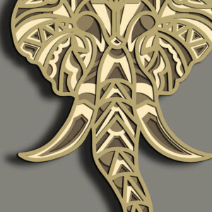 Intra απο ξύλο plywood 3mm-4mm πάχος - Elephant Multilayer /Elephant Mandala Δίασταση 30x30 cm INTRAFABR-67067774