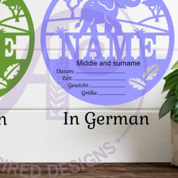 Intra απο ξύλο plywood 3mm-4mm πάχος - Στατιστικά νεογέννητου μωρού ελέφαντα, σημάδι γέννησης Δίασταση 30x20 cm INTRAFABR-108979486 - Image 2