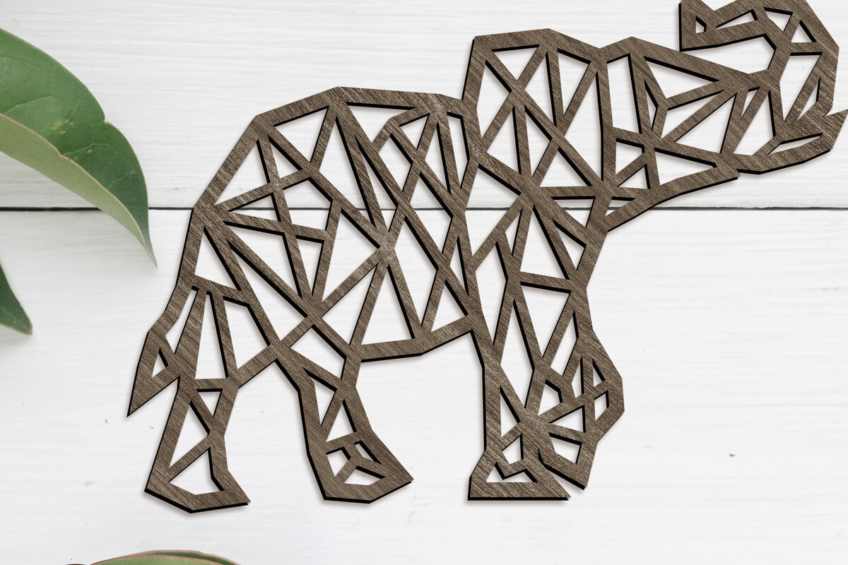 Intra απο ξύλο plywood 3mm-4mm πάχος - Πρότυπο κοπής λέιζερ με ένα στρώμα ελέφαντα Δίασταση 19x17 cm INTRAFABR-91691324