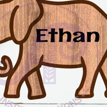 Intra απο ξύλο plywood 3mm-4mm πάχος - Σύμβολο ονόματος περίγραμμα ελέφαντα δύο επιπέδων Δίασταση 30x20 cm INTRAFABR-110946606 - Image 1
