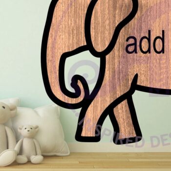 Intra απο ξύλο plywood 3mm-4mm πάχος - Σύμβολο ονόματος περίγραμμα ελέφαντα δύο επιπέδων Δίασταση 30x20 cm INTRAFABR-110946606 - Image 3