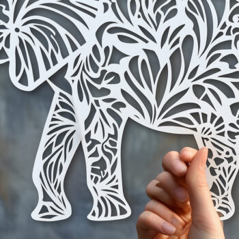 Intra απο ξύλο plywood 3mm-4mm πάχος - Δέσμη  Cut Paper Cut Elephant Δίασταση 10x15 cm INTRAFABR-104296933 - Image 10