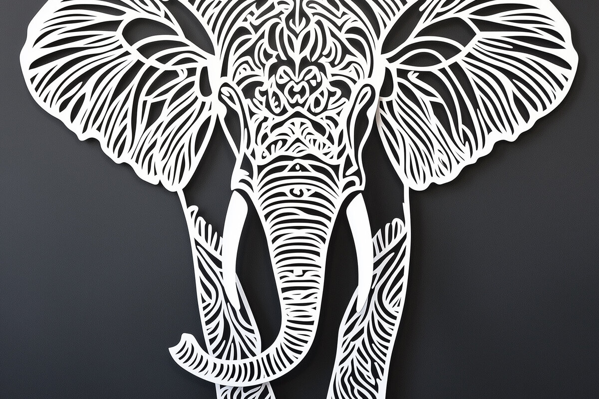 Intra απο ξύλο plywood 3mm-4mm πάχος - Πρότυπο κοπής με λέιζερ κοπής χαρτιού ελέφαντα Δίασταση 10x15 cm INTRAFABR-104250325