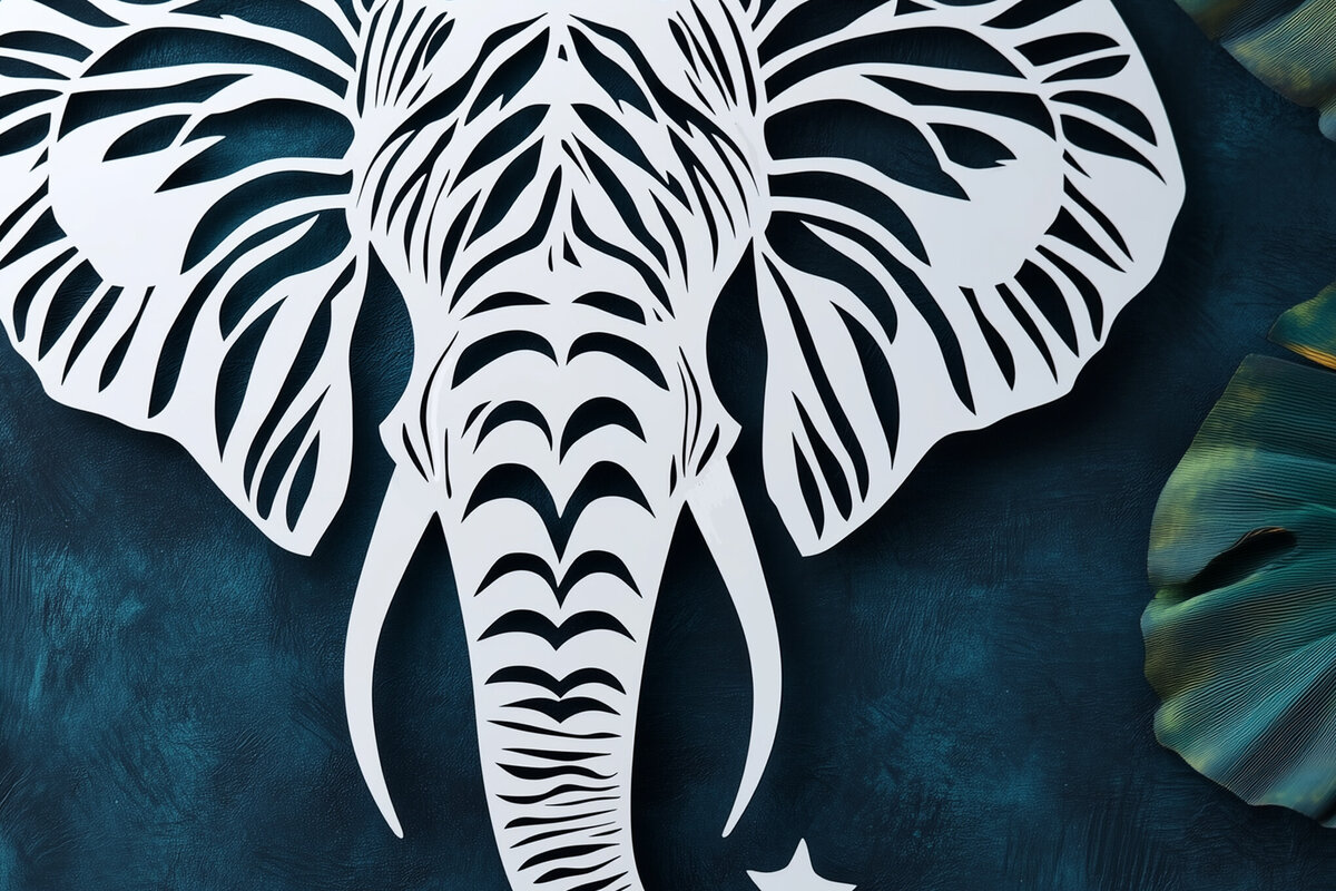Intra απο ξύλο plywood 3mm-4mm πάχος - Πρότυπο κοπής με λέιζερ κοπής χαρτιού ελέφαντα Δίασταση 10x15 cm INTRAFABR-104295986