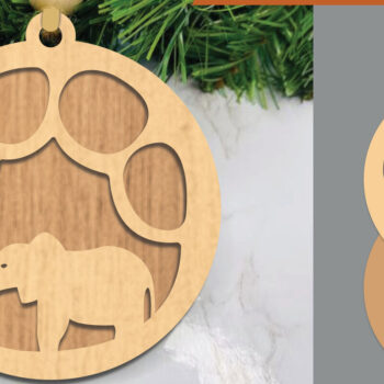 Intra απο ξύλο plywood 3mm-4mm πάχος - Στολίδι κοπής με λέιζερ ελέφαντα  Δίασταση 6x6 cm INTRAFABR-105776006 - Image 1