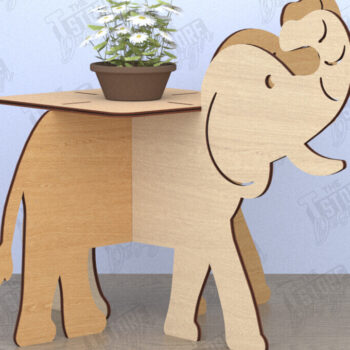 Intra απο ξύλο plywood 3mm-4mm πάχος - Στάση γλάστρας σε σχήμα ελέφαντα | CNC Δίασταση 30x20 cm INTRAFABR-119540174 - Image 1