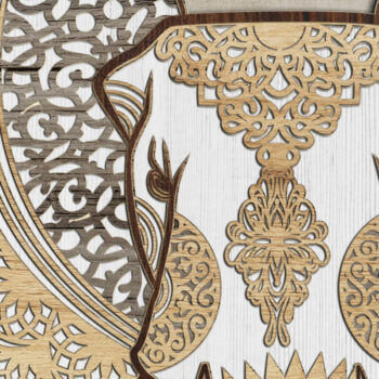 Intra απο ξύλο plywood 3mm-4mm πάχος - Elephant διανυσματικά αρχεία για  Δίασταση 20x20 cm INTRAFABR-9256164 - Image 3