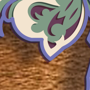 Intra απο ξύλο plywood 3mm-4mm πάχος - Elephant Zentangle Muticolor Pastel Δίασταση 30x20 cm INTRAFABR-81136741 - Image 3