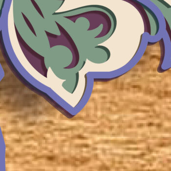 Intra απο ξύλο plywood 3mm-4mm πάχος - Elephant Zentangle Muticolor Pastel Δίασταση 30x20 cm INTRAFABR-81136741 - Image 4