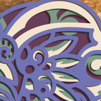 Intra απο ξύλο plywood 3mm-4mm πάχος - Elephant Zentangle Muticolor Pastel Δίασταση 30x20 cm INTRAFABR-81136741 - Image 7