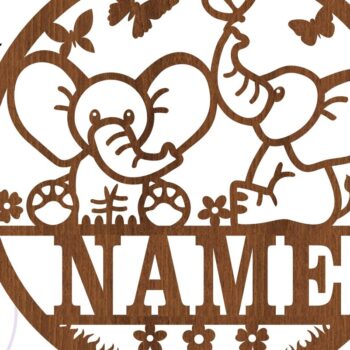 Intra απο ξύλο plywood 3mm-4mm πάχος - Ελέφαντας Όνομα Σήμα  Laser Cut Templa Δίασταση 30x20 cm INTRAFABR-71970255 - Image 3