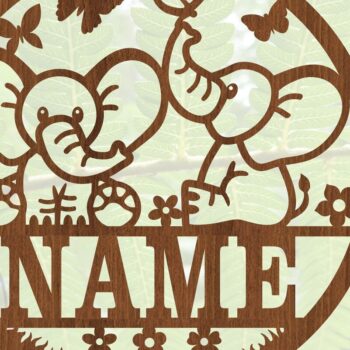 Intra απο ξύλο plywood 3mm-4mm πάχος - Ελέφαντας Όνομα Σήμα  Laser Cut Templa Δίασταση 30x20 cm INTRAFABR-71970255 - Image 4