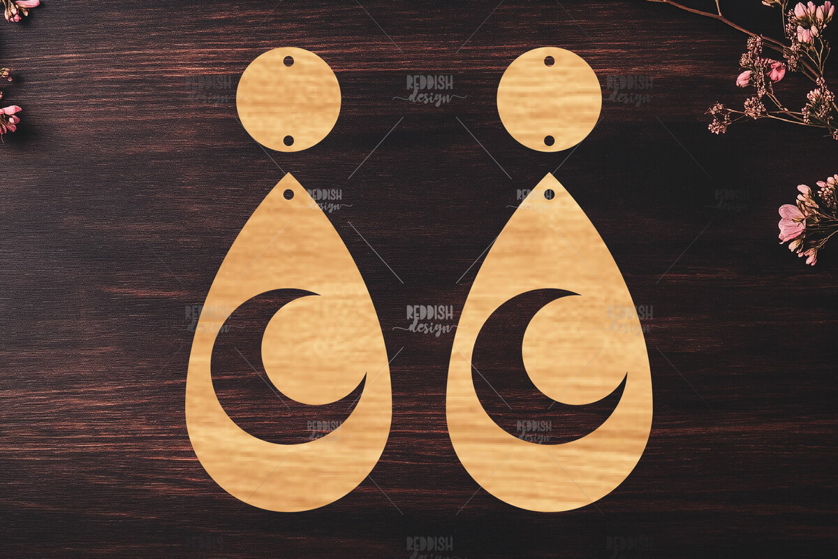 Intra απο ξύλο plywood 3mm-4mm πάχος - Elestial Σκουλαρίκια Laser Cut  Δίασταση 3x3 cm INTRAFABR-121183849