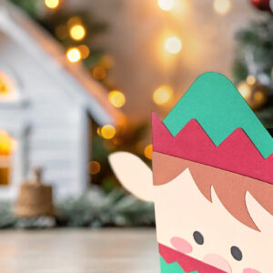 Intra απο ξύλο plywood 3mm-4mm πάχος - Elf Face Layered Paper Card  Δίασταση 15x15 cm INTRAFABR-107928071