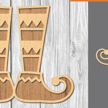 Intra απο ξύλο plywood 3mm-4mm πάχος - Elf Feet Laser Cut Decoration 3 Δίασταση 20x20 cm INTRAFABR-109511179 - Image 1